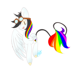 Size: 5100x4636 | Tagged: safe, artist:silverknight27, oc, oc only, oc:lightning bliss, alicorn, pony, absurd resolution, alicorn oc, goggles, rainbow alicorn, solo