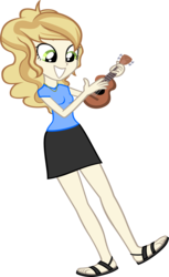Size: 1858x3027 | Tagged: safe, artist:ironm17, sweet biscuit, equestria girls, g4, clothes, cute, equestria girls-ified, feet, female, legs, musical instrument, sandals, simple background, skirt, solo, t-shirt, transparent background, ukulele, vector