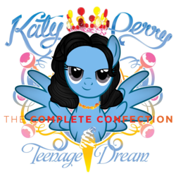 Size: 1500x1500 | Tagged: safe, artist:aldobronyjdc, pegasus, pony, candy, food, katy perry, katy pony, music, parody, ponified, ponified celebrity, solo, teenage dream, teenage dream: the complete confection
