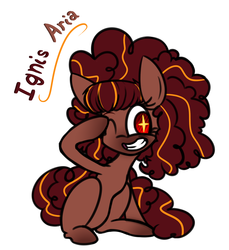 Size: 1529x1669 | Tagged: safe, artist:nekro-led, oc, oc only, oc:ignis aria, earth pony, pony, one eye closed, smiling, solo, wink