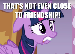 Size: 683x494 | Tagged: safe, edit, edited screencap, screencap, twilight sparkle, alicorn, pony, g4, ppov, female, image macro, lip bite, meme, reaction image, solo, that's not friendship, twilight sparkle (alicorn)