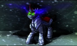 Size: 1280x778 | Tagged: safe, artist:tailung, king sombra, g4, armor, blizzard, glowing eyes, male, snow, snowfall, solo, sombra eyes
