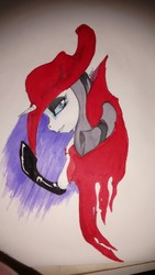 Size: 720x1280 | Tagged: safe, artist:gah!, rarity, g4, cape, clothes, female, hat, photo, solo, traditional art