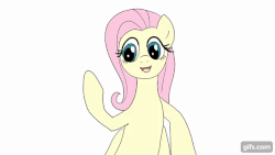 Size: 640x360 | Tagged: safe, artist:nekokevin, fluttershy, g4, animated, cute, female, gif, ppap, shyabetes, solo, youtube link