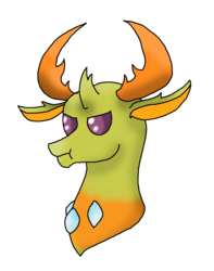 Size: 1080x1368 | Tagged: safe, artist:pokecure123, thorax, changedling, changeling, g4, to where and back again, bust, king thorax, male, scrunchy face, solo