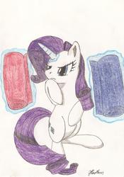Size: 1600x2288 | Tagged: safe, artist:stardustchild01, rarity, g4, fabric, female, magic, solo, traditional art