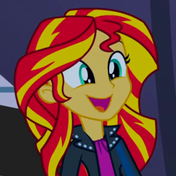 Size: 350x350 | Tagged: safe, screencap, sunset shimmer, equestria girls, g4, my little pony equestria girls: rainbow rocks, cropped, cute, female, shimmerbetes, smiling, solo