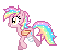 Size: 53x48 | Tagged: safe, artist:hawthornss, oc, oc only, oc:paper stars, bat pony, pony, amputee, animated, bandage, cute, cute little fangs, desktop ponies, fangs, gif, pixel art, simple background, solo, transparent background, trotting