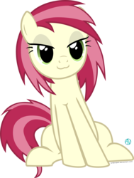 Size: 1500x1987 | Tagged: safe, artist:arifproject, derpibooru exclusive, dj pon-3, roseluck, vinyl scratch, earth pony, pony, g4, alternate hairstyle, female, mane swap, meme, recolor, show accurate, sitting catface meme, solo