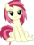 Size: 1500x1987 | Tagged: safe, artist:arifproject, derpibooru exclusive, dj pon-3, roseluck, vinyl scratch, earth pony, pony, g4, alternate hairstyle, female, mane swap, meme, recolor, show accurate, sitting catface meme, solo