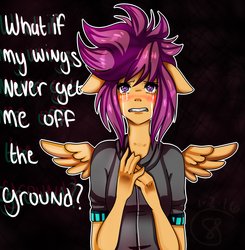 Size: 1669x1700 | Tagged: safe, artist:starshame, scootaloo, anthro, g4, crying, female, scootaloo can't fly, scootasad, solo