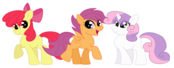 Size: 4664x1824 | Tagged: safe, artist:starshame, apple bloom, scootaloo, sweetie belle, g4, cutie mark crusaders