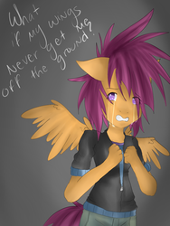 Size: 750x1000 | Tagged: safe, artist:starshame, scootaloo, anthro, g4, clothes, crying, female, scootaloo can't fly, scootasad, solo