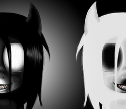 Size: 2000x1734 | Tagged: safe, artist:myhysteria, oc, oc only, oc:spazzy, duality, looking at you, two sides
