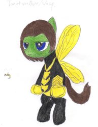 Size: 2550x3300 | Tagged: safe, artist:aridne, pony, female, high res, janet van dyne, mare, marvel comics, ponified, solo, traditional art, wasp (marvel)