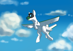 Size: 1280x896 | Tagged: safe, artist:swiftsketchpone, oc, oc only, oc:aero, original species, plane pony, pony, flying, plane