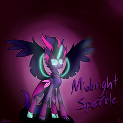 Size: 4500x4500 | Tagged: safe, artist:joleneforsgren, sci-twi, twilight sparkle, equestria girls, g4, absurd resolution, clothes, equestria girls ponified, female, glowing eyes, midnight sparkle, ponified, solo