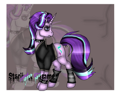 Size: 1024x779 | Tagged: safe, artist:pinkcatartist, starlight glimmer, pony, g4, bracelet, edgelight glimmer, female, hilarious in hindsight, jewelry, punk, solo, spiked wristband