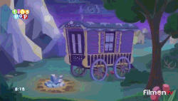 Size: 500x284 | Tagged: safe, edit, edited screencap, screencap, g4, to where and back again, animated, fireworks, gif, if the wagon's a-rocking don't come a-knocking, out of context, trixie's wagon