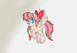 Size: 3500x2400 | Tagged: safe, artist:ideltavelocity, angel wings, pegasus, pony, g4, top bolt, bow, chest fluff, female, flying, hair bow, high res, looking at you, no pupils, simple background, smiling, solo, white background