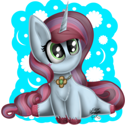 Size: 1024x1024 | Tagged: safe, artist:starmoonlightfox, oc, oc only, oc:bluebelle bliss, pony, unicorn, female, jewelry, mare, necklace, solo