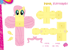 Size: 2048x1447 | Tagged: safe, part of a set, fluttershy, g4, official, craft, female, my little pony logo, papercraft, portuguese, solo