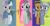 Size: 1414x724 | Tagged: safe, artist:diana173076, cloudy quartz, igneous rock pie, limestone pie, marble pie, maud pie, pinkie pie, earth pony, pony, g4, alternate cutie mark, alternate eye color, eyelashes, female, male, mare, pie family, pie sisters, ship:quartzrock, siblings, sisters, stallion, what my cutie mark is telling me