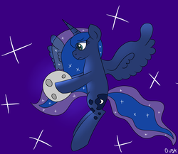 Size: 5273x4585 | Tagged: safe, artist:flitturr, princess luna, alicorn, pony, g4, absurd resolution, female, moon, solo, tangible heavenly object