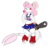 Size: 1024x969 | Tagged: dead source, safe, artist:mamachubs, oc, oc only, oc:rainy skies, original species, pony, shark, shark pony, belt, bipedal, candy, chainsaw, cheerleader, clothes, costume, food, lollipop, lollipop chainsaw, midriff, one eye closed, pigtails, shoes, skirt, sneakers, socks, solo, stockings, wink