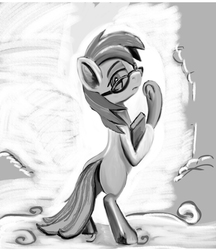 Size: 2533x2929 | Tagged: safe, artist:ponsce, oc, oc only, earth pony, pony, book, glasses, grayscale, high res, monochrome, solo