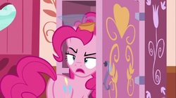 Size: 1100x618 | Tagged: safe, screencap, pinkie pie, earth pony, pony, g4, my little pony: friendship is magic, ppov, butt, faic, female, mare, open mouth, plot, solo