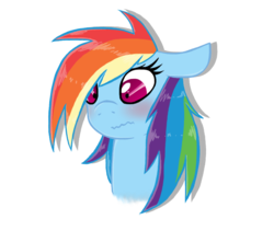 Size: 710x600 | Tagged: safe, artist:xxinfamouswormxx, rainbow dash, pony, g4, blushing, female, simple background, solo, transparent background