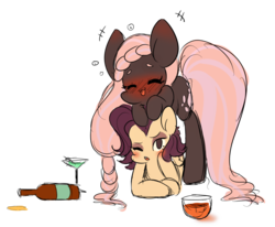 Size: 1024x842 | Tagged: safe, artist:silverknight27, oc, oc only, earth pony, pony, blushing, drunk, simple background, tongue out, transparent background