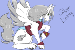 Size: 1280x858 | Tagged: safe, artist:tartsarts, oc, oc only, oc:silver lining, pegasus, pony, solo