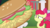 Size: 1920x1080 | Tagged: safe, screencap, apple bloom, earth pony, pony, g4, twilight time, burger, creepy, fear of a krabby patty, food, hay burger, not an edit, spongebob squarepants, squint