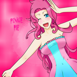 Size: 2000x2000 | Tagged: safe, artist:nanamicham, pinkie pie, human, g4, clothes, female, high res, humanized, solo