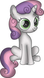 Size: 609x1080 | Tagged: safe, artist:iknowpony, sweetie belle, pony, unicorn, g4, hearts and hooves day (episode), female, filly, foal, hearts and hooves day, hooves, horn, simple background, sitting, smiling, solo, transparent background, vector