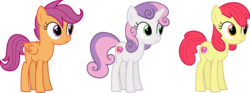 Size: 6000x2221 | Tagged: safe, artist:magister39, apple bloom, scootaloo, sweetie belle, earth pony, pegasus, pony, unicorn, g4, cutie mark, cutie mark crusaders, female, filly, missing accessory, older, simple background, teenage apple bloom, teenage scootaloo, teenage sweetie belle, teenager, the cmc's cutie marks, transparent background, vector