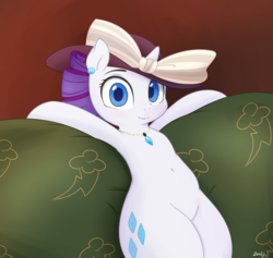 Size: 1280x1212 | Tagged: safe, artist:zoarity, rarity, pony, unicorn, ppov, belly, belly button, clothes, costume, cute, draw me like one of your french girls, ear piercing, earring, female, hat, hind legs, jewelry, legs together, necklace, piercing, plump, raribetes, raristocrat, rose dewitt bukater, solo, titanic, wide hips