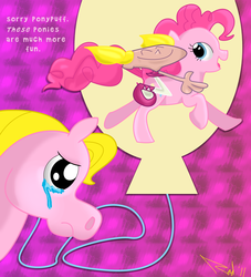 Size: 1420x1562 | Tagged: safe, artist:radspyro, pinkie pie, g4, crossover, crying, dee dee, dexter's laboratory, ponypuff princess, sad