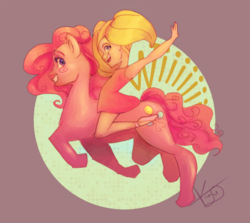 Size: 900x801 | Tagged: safe, artist:searchmeinawhile, pinkie pie, g4, clothes, crossover, dee dee, dexter's laboratory, dress