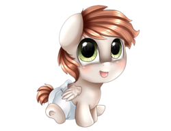 Size: 3053x2346 | Tagged: safe, artist:pridark, oc, oc only, pegasus, pony, baby, baby pony, blushing, cute, diaper, high res, ocbetes, simple background, solo, tongue out, transparent background