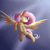 Size: 2000x2000 | Tagged: safe, artist:vanillaghosties, fluttershy, g4, female, flying, high res, rain, solo