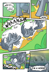Size: 975x1425 | Tagged: safe, artist:kazziepones, artist:ketirz, oc, oc only, oc:lonely hooves, comic:lonely hooves, comic, glasses