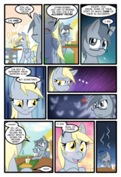 Size: 1024x1497 | Tagged: safe, artist:kazziepones, artist:ketirz, derpy hooves, oc, oc:lonely hooves, pegasus, pony, comic:lonely hooves, g4, comic, female, glasses, mare