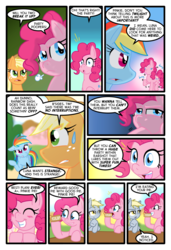 Size: 1024x1497 | Tagged: safe, artist:kazziepones, artist:ketirz, applejack, derpy hooves, pinkie pie, rainbow dash, pegasus, pony, comic:lonely hooves, g4, comic, female, mare