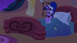 Size: 6222x3500 | Tagged: safe, artist:eagle1division, twilight sparkle, alicorn, pony, g4, bed, cute, female, golden oaks library, hat, mare, nightcap, prone, solo, twiabetes, twilight sparkle (alicorn), vector