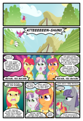 Size: 1024x1497 | Tagged: safe, artist:kazziepones, artist:ketirz, apple bloom, maud pie, scootaloo, sweetie belle, comic:lonely hooves, g4, comic, cutie mark crusaders, female, filly, mare