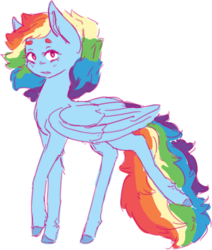 Size: 550x648 | Tagged: safe, artist:skelemik, rainbow dash, g4, female, looking at you, simple background, solo, transparent background, unshorn fetlocks