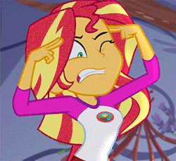 Size: 327x300 | Tagged: safe, screencap, sunset shimmer, equestria girls, g4, my little pony equestria girls: legend of everfree, animated, clothes, female, gif, one eye closed, pstandard psychic pstance, psychic shimmer, solo, template, tent